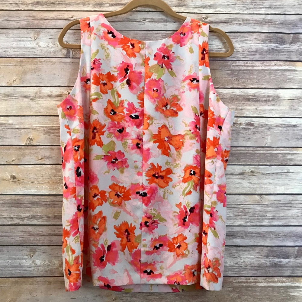 LOFT Ann Taylor Floral Sleeveless Blouse Large